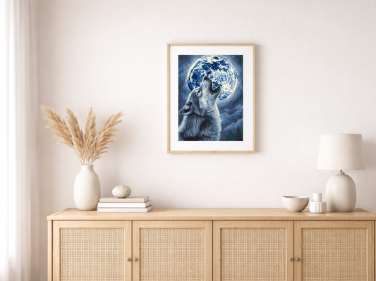 Paint by Numbers Set “Majestic Wolf Head Howling at Moon” – 40x50 cm – 36 Colors