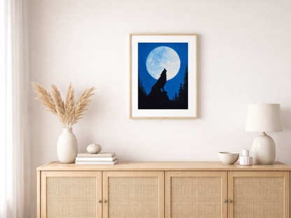 Paint by Numbers – Howling Wolf in the Moonlight