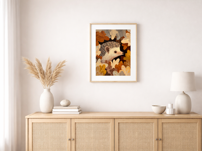 Paint by numbers – Hedgehog in autumn leaves