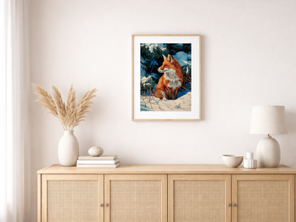 Paint by numbers – Red fox in the snow