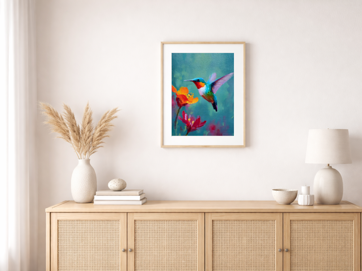 Paint by numbers – hummingbird on a flower