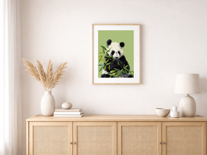 Paint by numbers – Panda bear feasting on bamboo