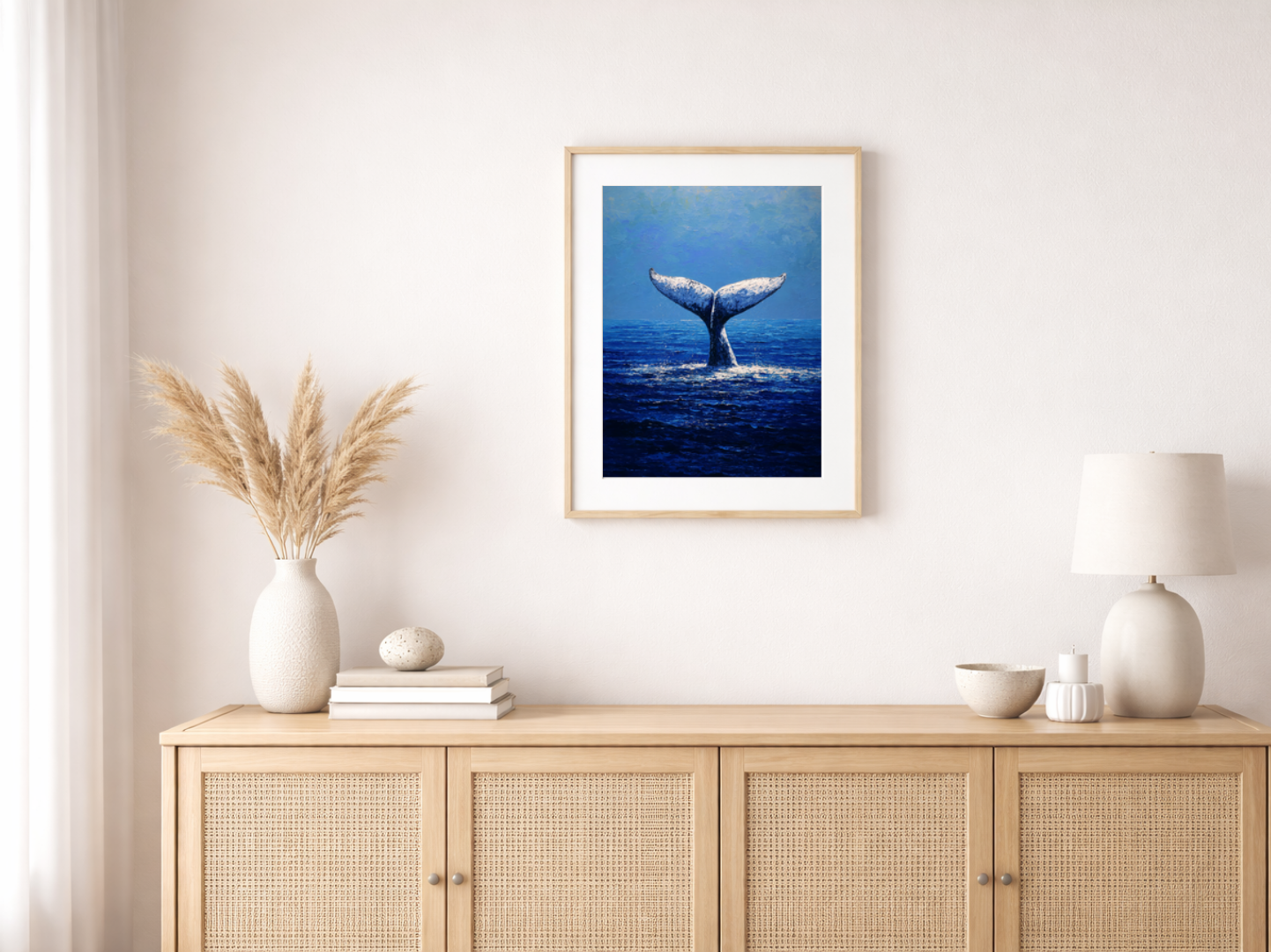 Paint by numbers – humpback whale in the ocean