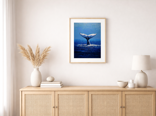 Paint by numbers – humpback whale in the ocean