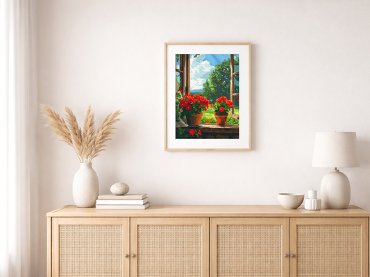 Paint by Numbers Set “Red Geranium” – Without Frame cm – 36 Colors