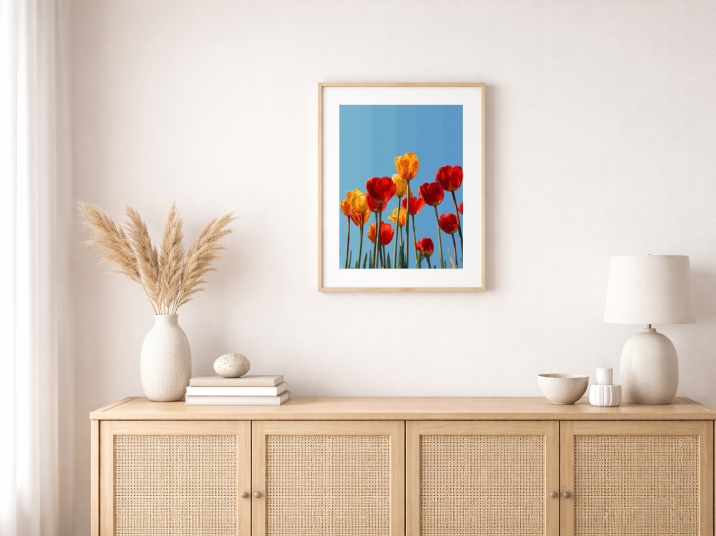 Paint by numbers – Tulips against a blue sky
