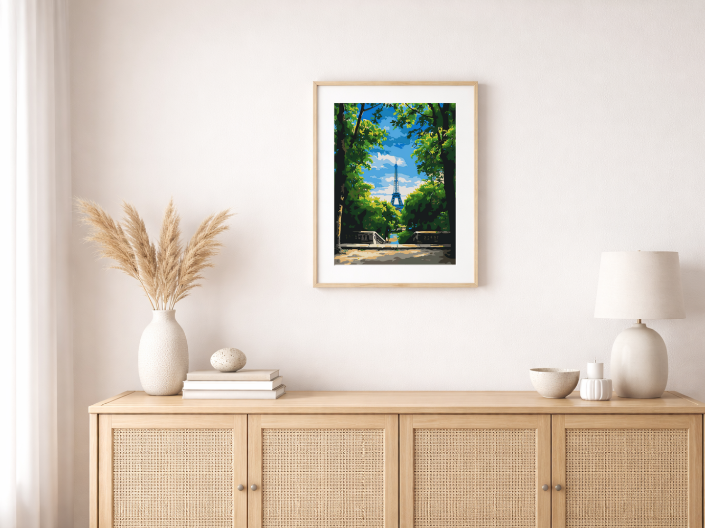 Paint by Numbers Set “Paris Eiffel Tower with Park” – 30x40 cm – 24 Colors