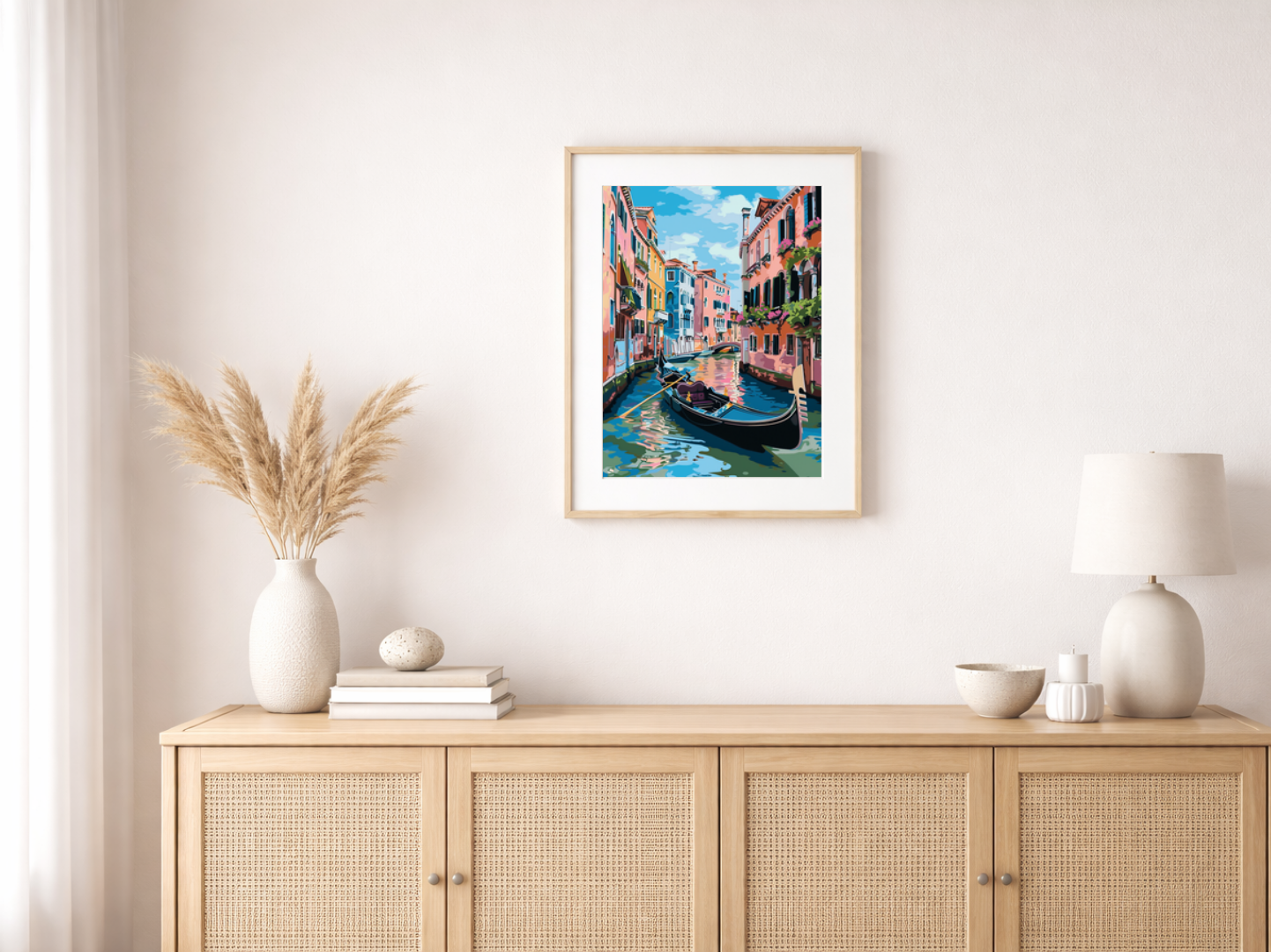 Paint by Numbers Set “Venice Black Gondola” – 30x40 cm – 24 Colors