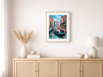 Paint by Numbers Set “Venice Black Gondola” – 30x40 cm – 24 Colors