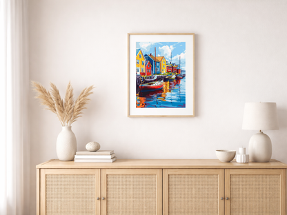 Paint by Numbers Set “Row of Colorful Houses” – 30x40 cm – 24 Colors