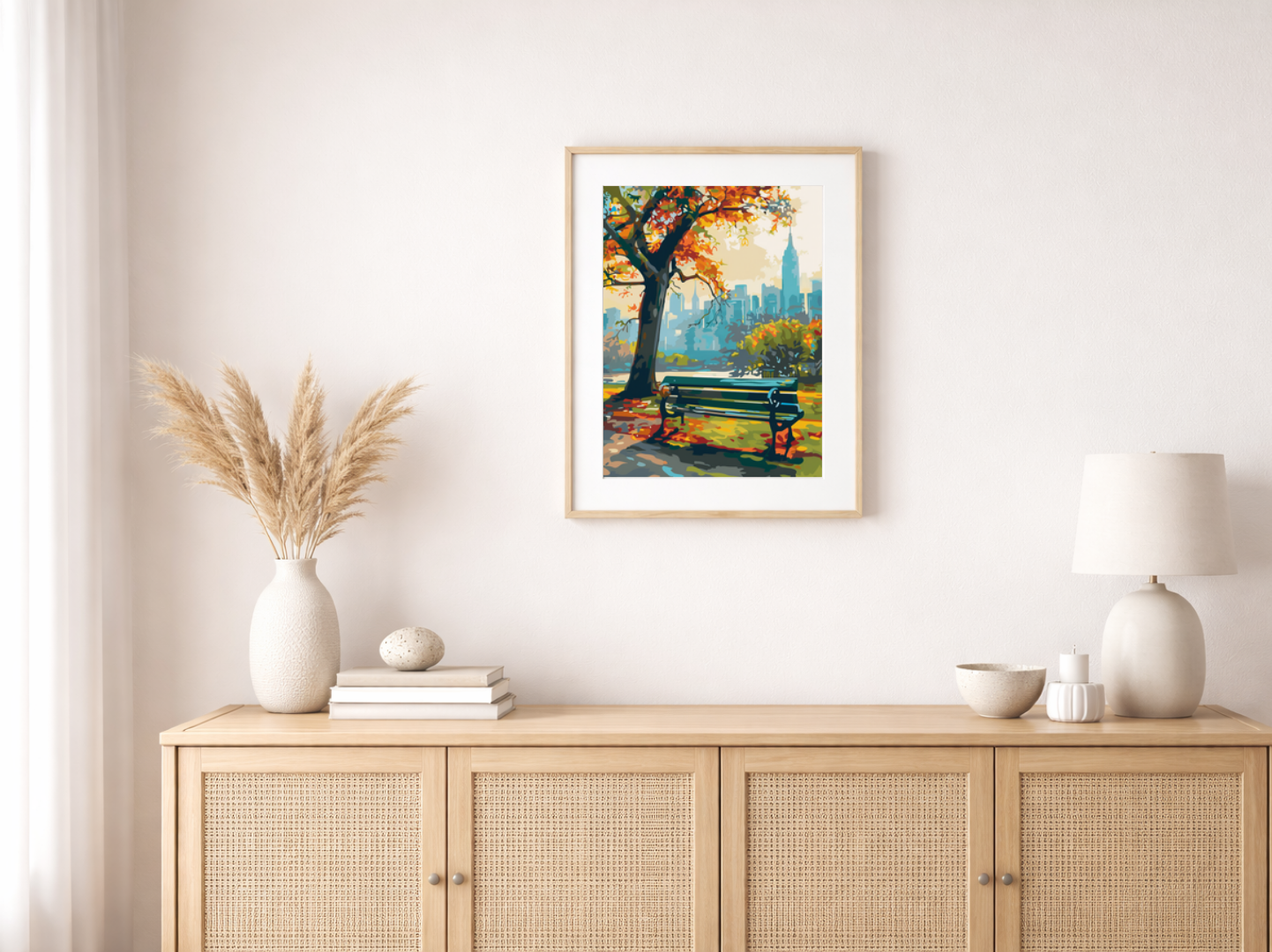 Paint by Numbers Set “Green Park Bench” – 30x40 cm – 24 Colors
