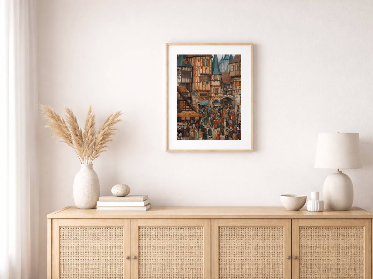 Paint by Numbers Set “Medieval Marketplace” – 50x70 cm – 48 Colors