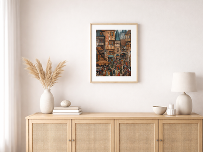 Paint by Numbers Set “Medieval Marketplace” – 50x70 cm – 48 Colors