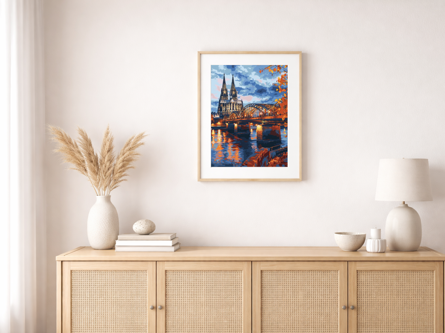 Paint by Numbers Set “Cologne Cathedral next to Bridge” – 40x50 cm – 36 Colors