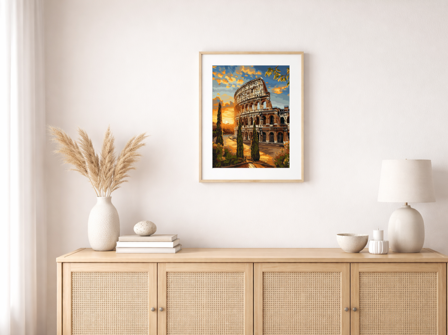 Paint by Numbers Set "Colosseum in Rome Golden Sun" – 40x50 cm – 36 Colors