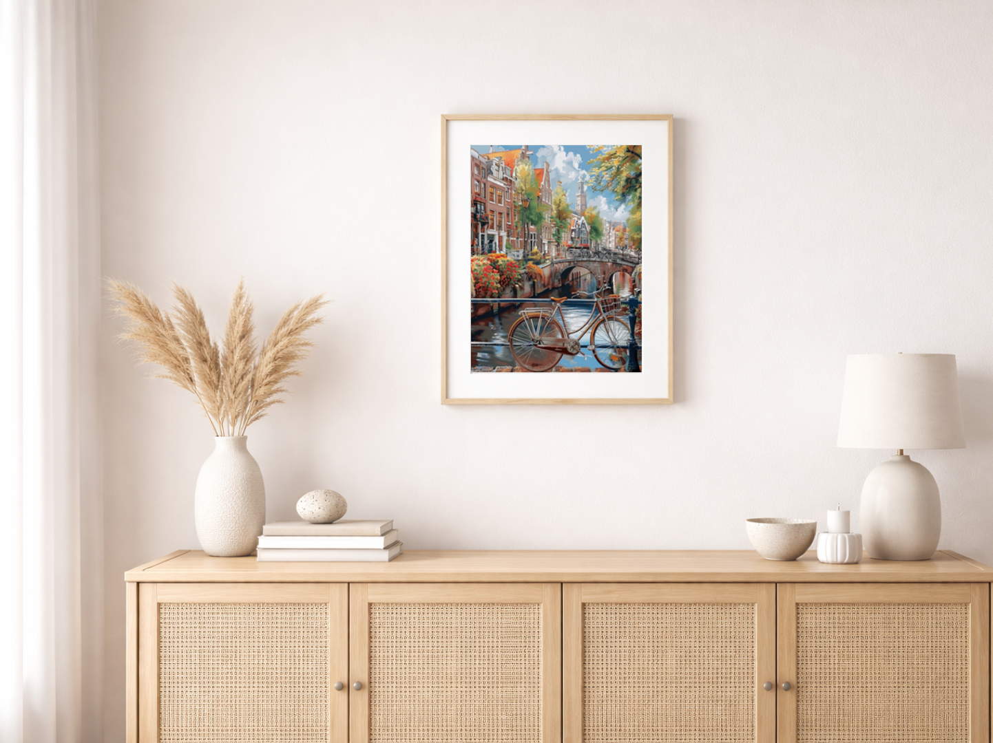 Paint by Numbers Set “Amsterdam Canal with Bicycle” – 40x50 cm – 36 Colors