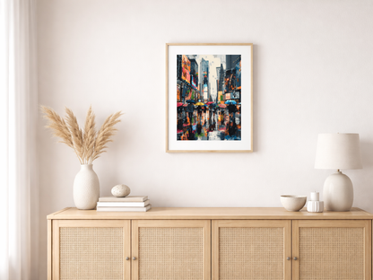 Paint by Numbers Set “Lively City Street in the Rain” – 40x50 cm – 36 Colors
