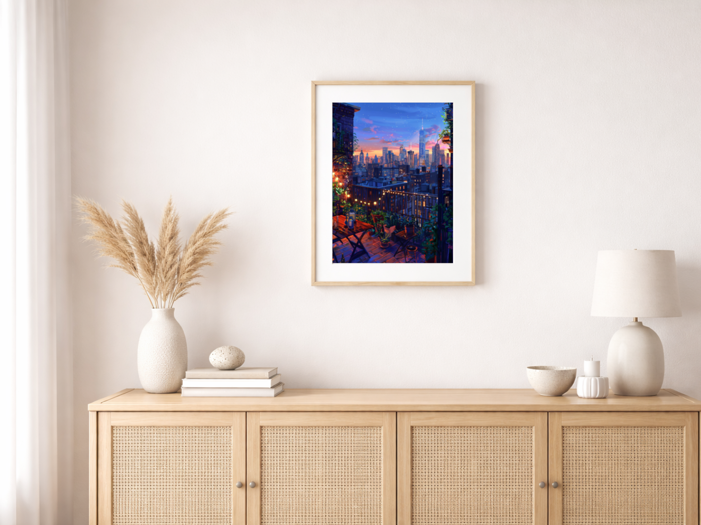 Paint by Numbers Set “Rooftop Terrace City Sea of ​​Lights” – 40x50 cm – 36 Colors
