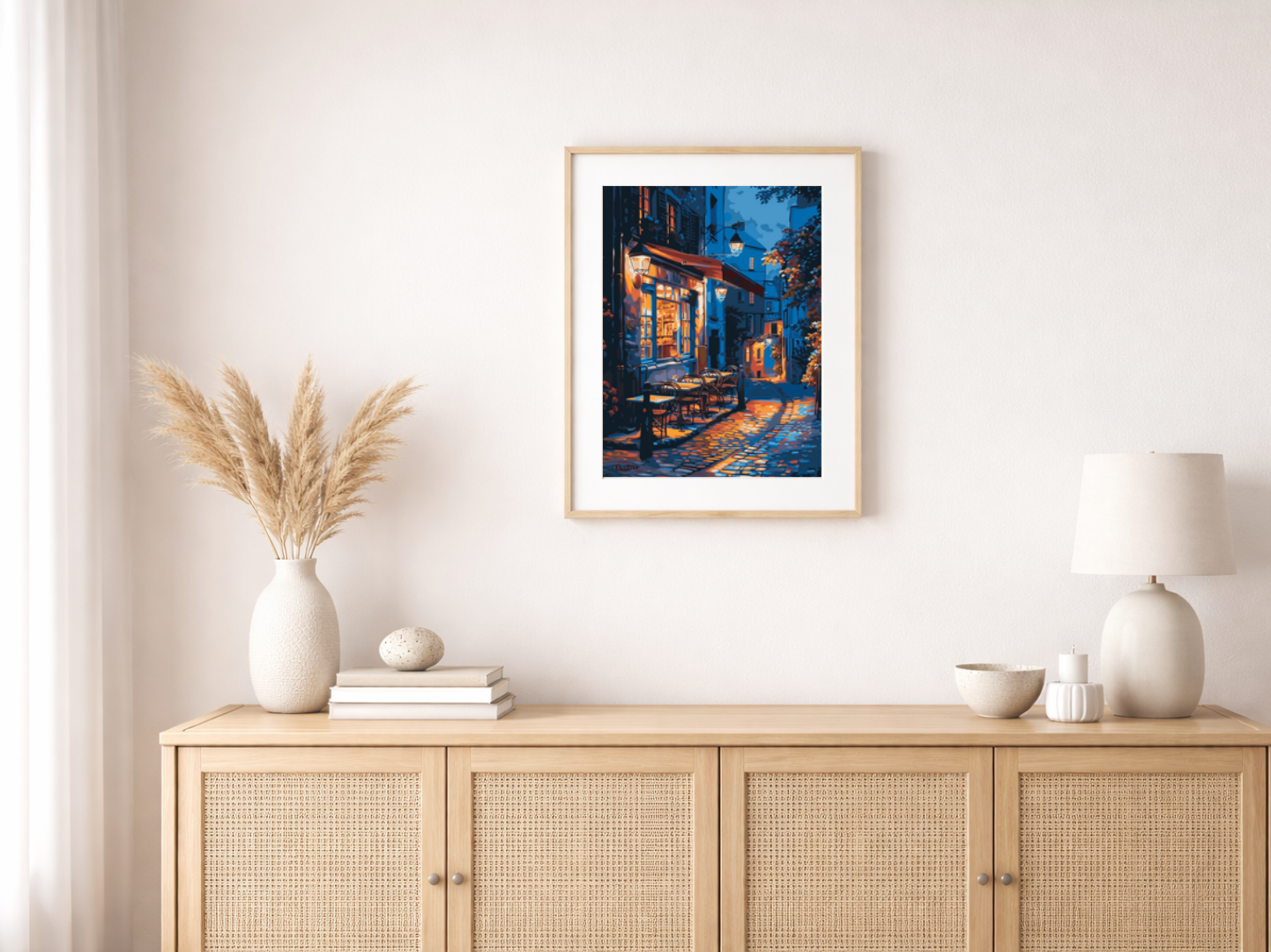 Paint by Numbers Set “European cafe terrace at night” – 40x50 cm – 36 colors