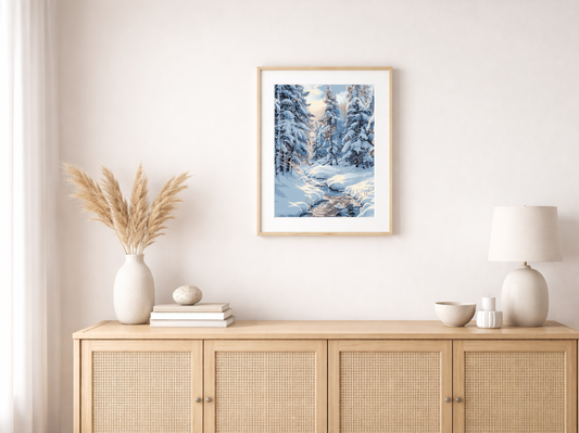 Paint by Numbers Set “Heavy Snow-Covered Pine Forest” – 40x50 cm – 36 Colors