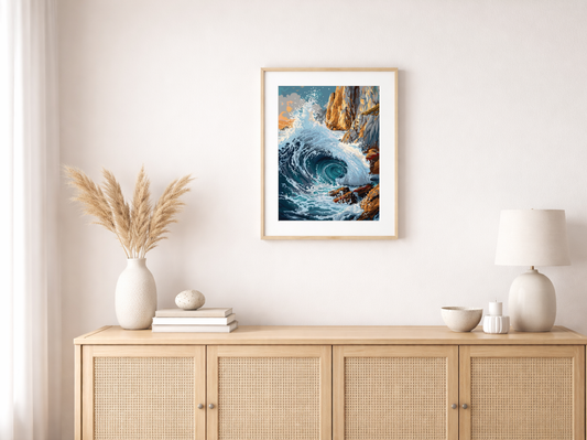 Paint by Numbers Set “Single giant wave crashing” – 50x70 cm – 48 colors