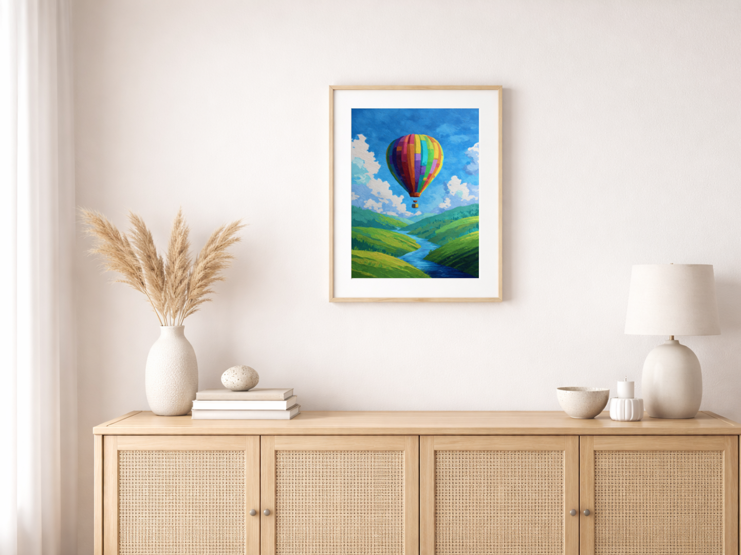 Paint by numbers – Hot air balloon over hills