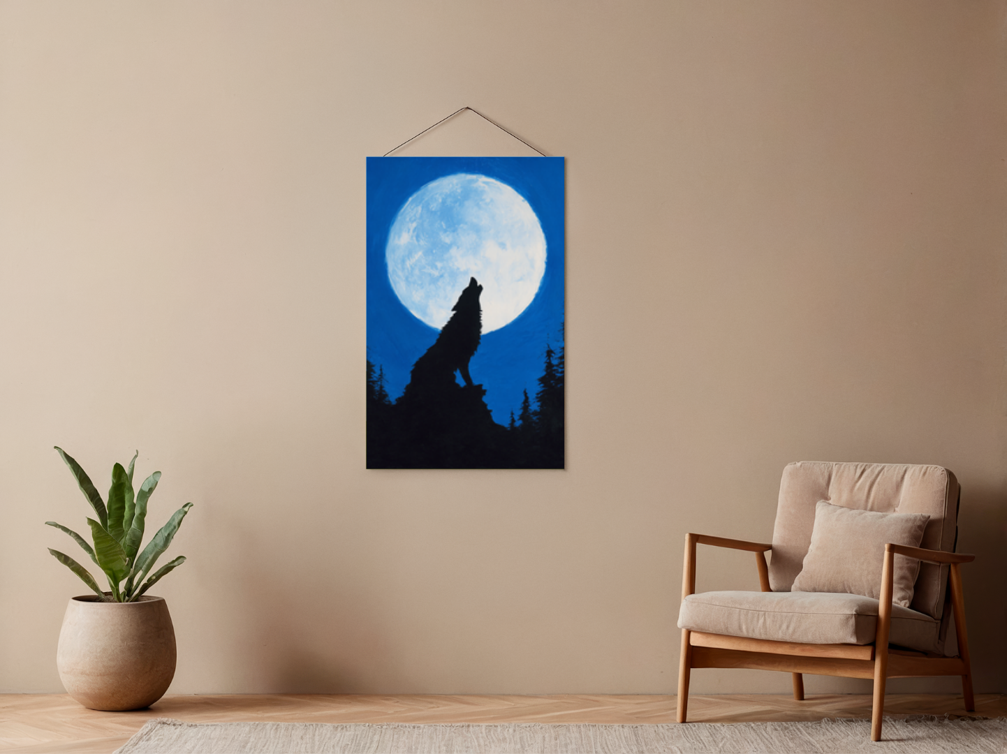 Paint by Numbers – Howling Wolf in the Moonlight