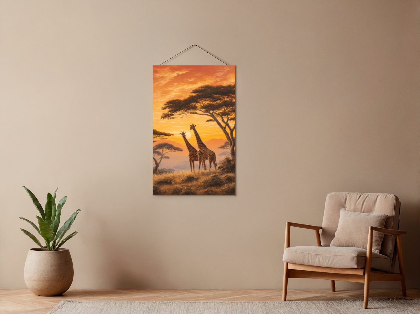 Paint by Numbers – Giraffes at Sunrise