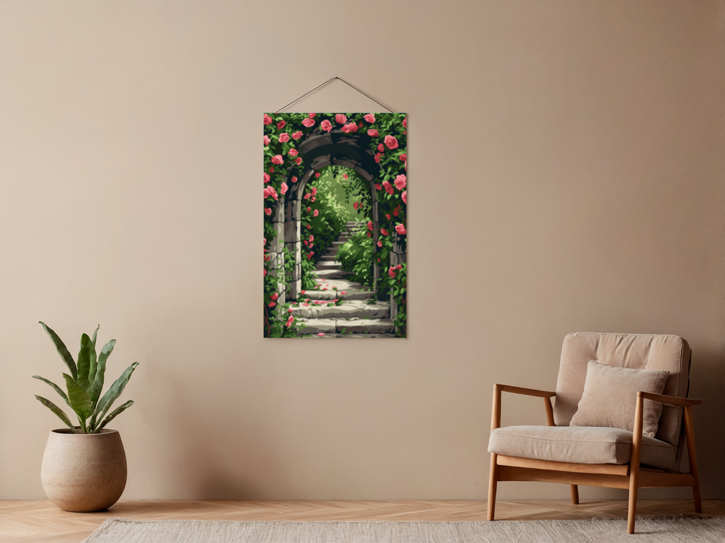 Paint by Numbers Set “Romantic Garden Arch” – Without Frame cm – 36 Colors