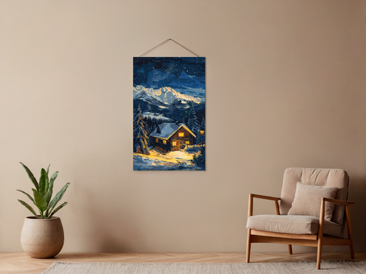 Malen nach Zahlen – Gemütliche Winterhütte