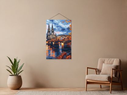 Paint by Numbers Set “Cologne Cathedral next to Bridge” – 40x50 cm – 36 Colors