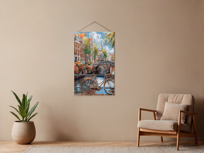 Paint by Numbers Set “Amsterdam Canal with Bicycle” – 40x50 cm – 36 Colors