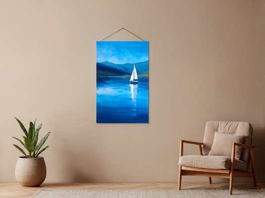 Malen nach Zahlen – Segelboot auf dem See