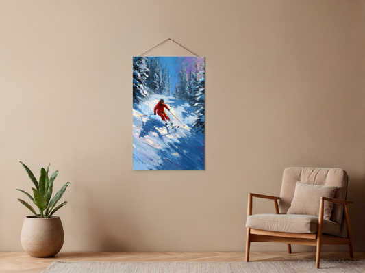 Malen nach Zahlen – Skifahrer im Tiefschnee