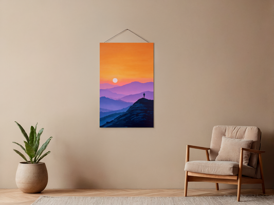 Malen nach Zahlen – Trail Runner am Berggipfel