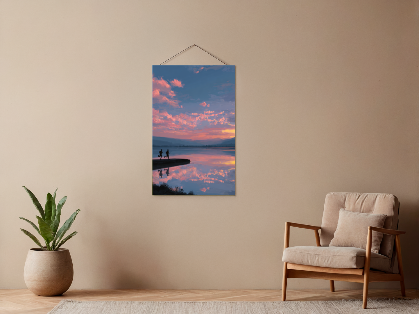 Malen nach Zahlen – Abendjogger am See