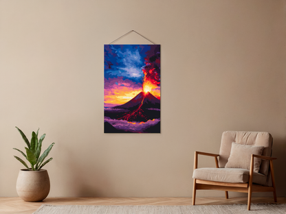 Paint by Numbers Set “Volcano Silhouette Glowing Lava” – 30x40 cm – 24 Colors
