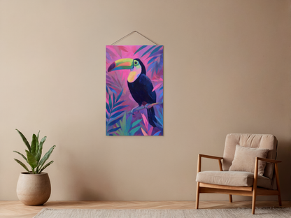 Paint by numbers – Colorful toucan on a branch