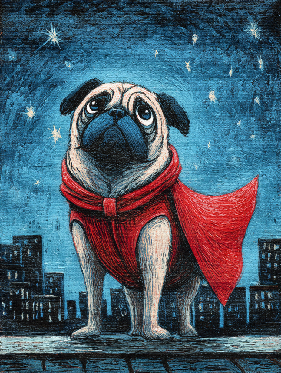 Malen nach Zahlen – Superhelden Mops