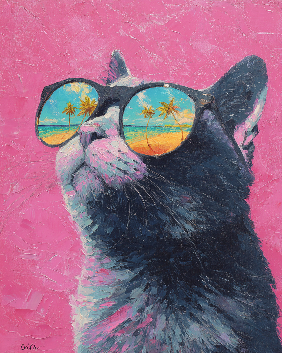 Malen nach Zahlen – Coole Katze mit Sonnenbrille