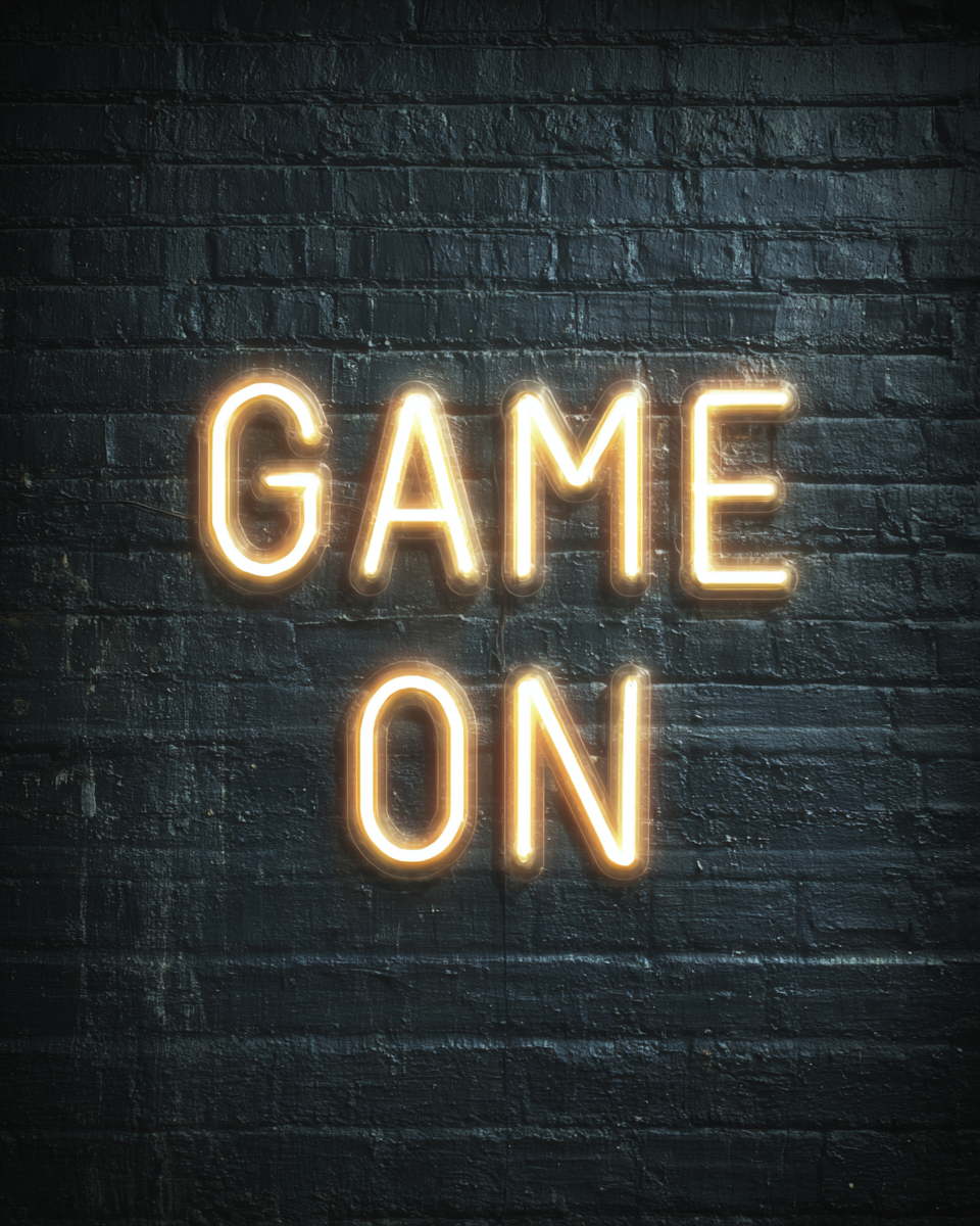 Malen nach Zahlen – Game On Neonschild