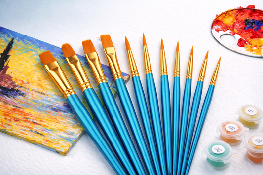 Premium Acrylic Brush Set – 10-piece (various shapes &amp; sizes)