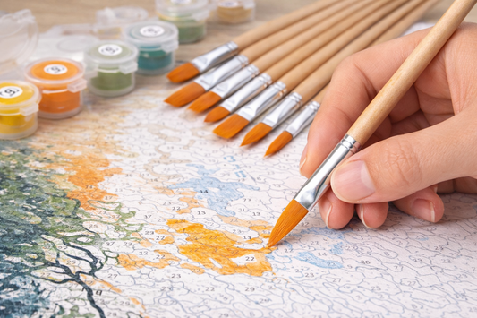 Acrylic Brush Set, 12-piece – Wooden Brushes for Paint by Numbers &amp; Acrylic Painting