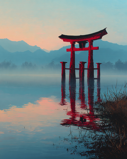 Malen nach Zahlen – Japanisches Torii Tor