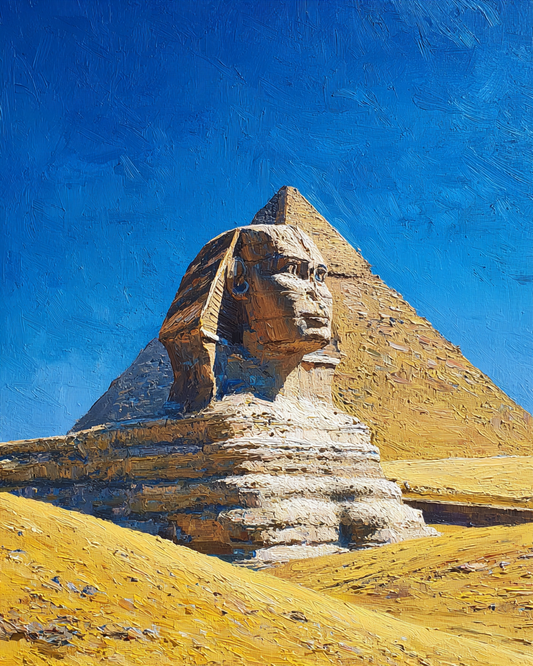 Malen nach Zahlen – Sphinx vor der Pyramide